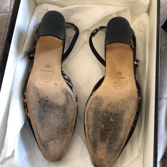 Chanel Velvet Captoe Slingback 35 5 authentic - Picture 5 of 6